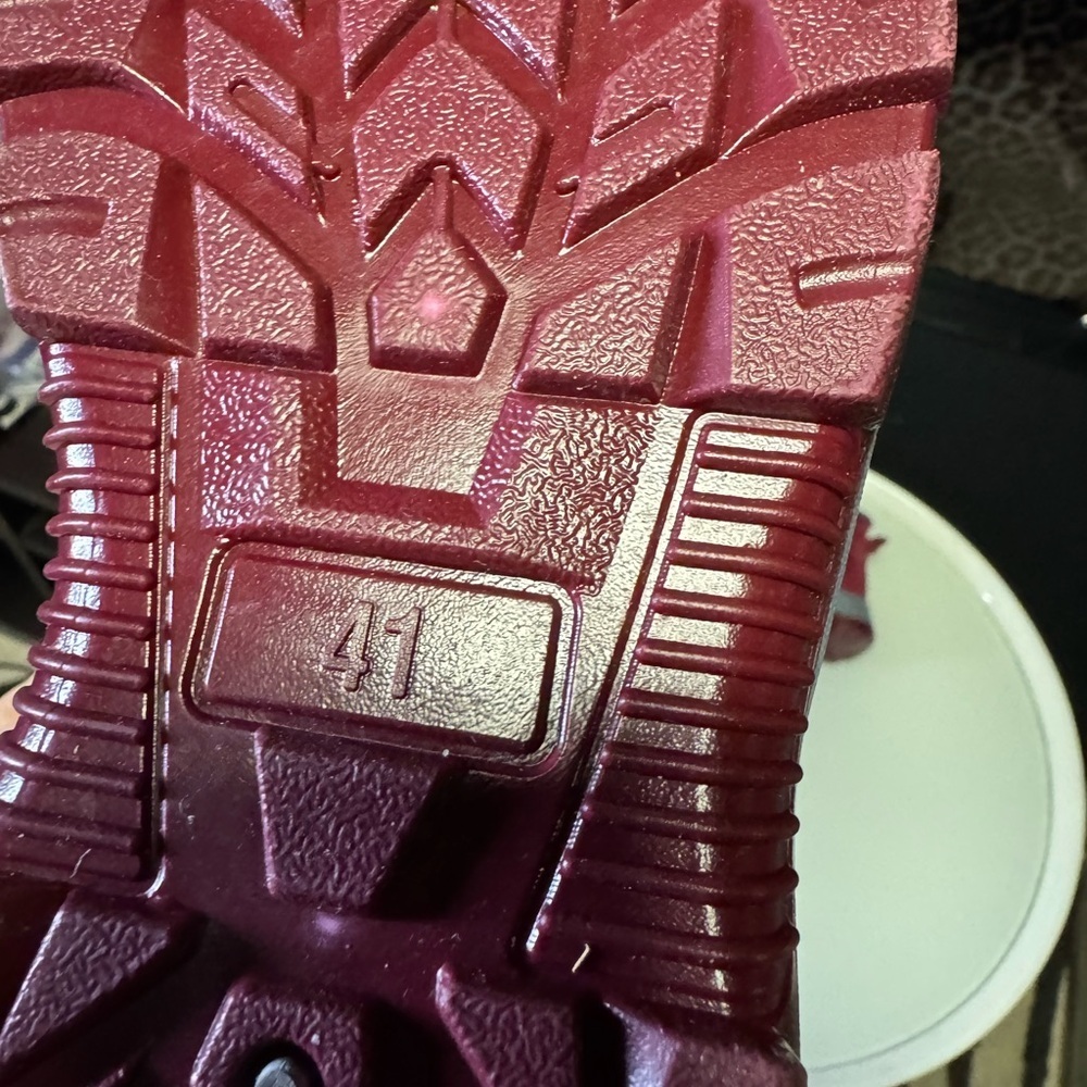Women's Red Winter Boots with slip guards! Never be afraid to walk on Ice again! - Picture 6 of 7